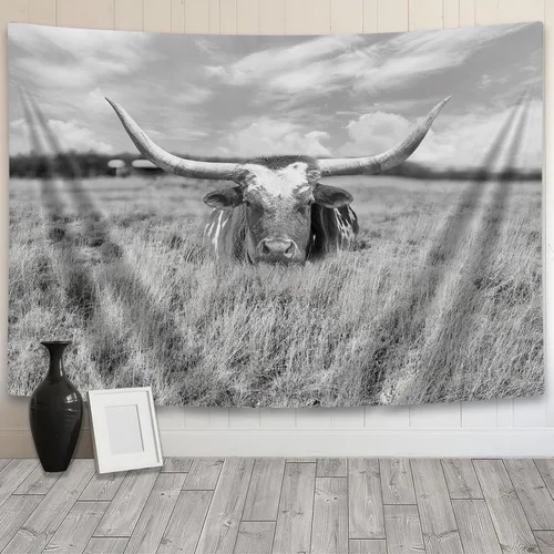 Vista 9 de DYNH Tapiz de pesca de oso negro, para colgar en la pared de cabaña de lago y puesta de sol, paisaje, naturaleza, bosque, tapiz para dormitorio