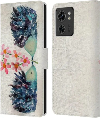 Vista 16 de Head Case Designs Officially Licensed Wyanne Blue Watercolour Bear Animals 2 Leather Book Wallet Case Cover Compatible with Motorola Moto Edge 40