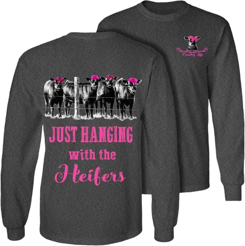 Vista 8 de Country Life Outfitters Just Hangin with The Heifers Women's Shirt Agua