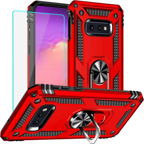 Vista 12 de Funda para Samsung Galaxy S10e: Galaxy S10e con protector de pantalla - Fundas protectoras de grado militar con soporte de anillo de dedo