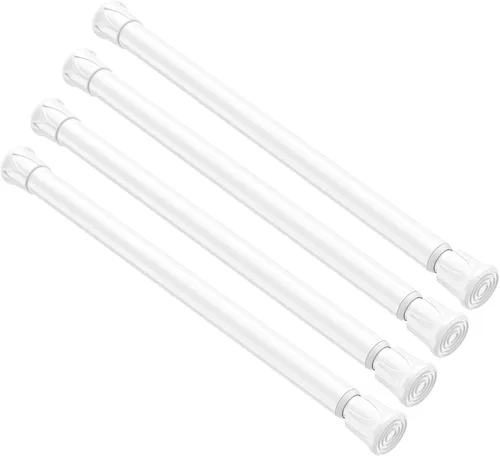 Vista 18 de Pack de 2 cortineros con resorte de tensión de 8 a 12.5 pulgadas, cortineros mini DIY sin necesidad de perforación para ventanas delgadas, armarios