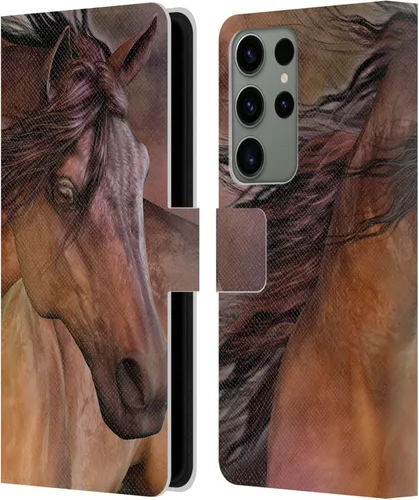 Vista 285 de Head Case Designs Officially Licensed Laurie Prindle A Morgan Christmas Western Stallion Leather Wallet Case Compatible with Samsung Galaxy A07 4G
