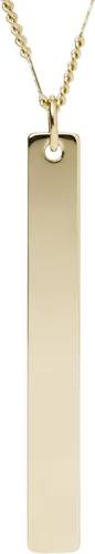 Vista 2 de Fossil - Collar de cadena con dije de acero inoxidable grabado y enchapado para mujer