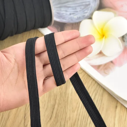 Vista 3 de Coopay Bandas elásticas planas de 1/2 pulgada de largo y 100 yardas de largo, cuerda elástica plana para coser proyectos de bricolaje, artes y Blanco