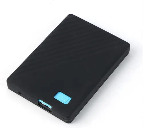 Vista 2 de Paquete de 2 fundas protectoras de silicona líquida suave compatibles con WD 4 TB/5 TB My Passport disco duro externo portátil, disco duro, a prueba