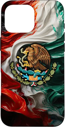 Vista 19 de Funda para iPhone 17 con diseño de bandera mexicana ahumada del orgullo de México del Cinco de Mayo