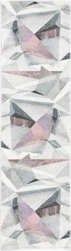 Vista 24 de SAFAVIEH Porcello Collection - Alfombra decorativa de 2 pies 3 pulgadas x 4 pies, gris claro y naranja, diseño abstracto moderno, no desprende