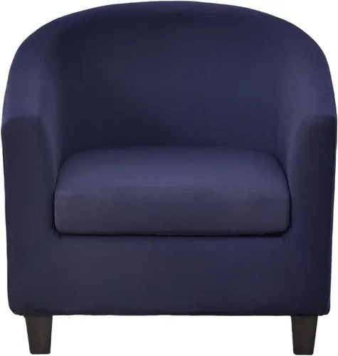 Vista 35 de CRFATOP - Funda elástica para sillón de club (2 piezas) 1 Club Cover & 1 Cushion Cover, Soft Round Tub Sofa Covers, Pet Friendly, Washable