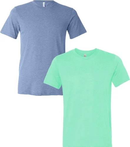 Vista 140 de Bella Canvas 3413c para hombre (1) Triblend verde + (1) Triblend rojo