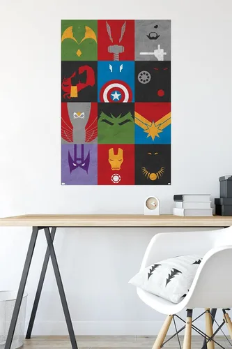 Vista 4 de Trends International Marvel Comics-Avengers-Minimalist Grid Mount Póster de pared