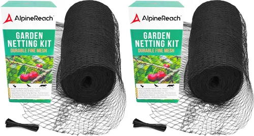 Vista 8 de AlpineReach Red de jardín de 7.5 x 65 pies, red resistente para pájaros, ciervos, protección de plantas, malla tejida extrafuerte, kit reutilizable