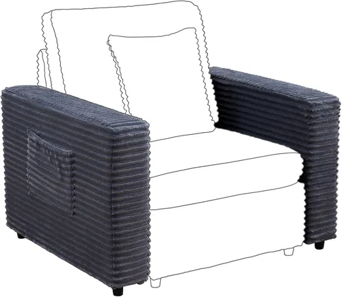Vista 10 de RARZOE Módulo de Reposabrazos para Sofá Seccional Modular, Reposabrazos de Pana Módulo de Sofá Modular Parte Lateral para Sala de Estar Sofá