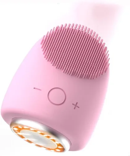 Vista 7 de Cepillo de limpieza facial calentado, limpiador facial impermeable para limpieza profunda, cepillo facial suave masaje exfoliante, 9 velocidades