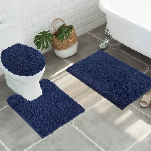 Vista 29 de Tapetes de baño pequeños de felpilla de 22 x 14 pulgadas, tapetes de baño absorbentes de felpa, de secado rápido, suaves y lavables a máquina