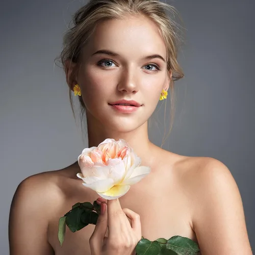 Vista 7 de 7 pares de aretes de flores estilo playa boho para mujer, aretes con forma de margarita con brote dorado