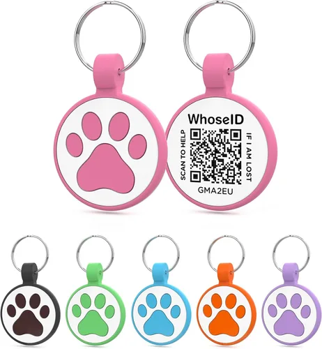 Vista 14 de Etiqueta para gatos con código QR, página de perfil en línea de mascota modificable, múltiples contactos de emergencia, silicona silenciosa, ligera