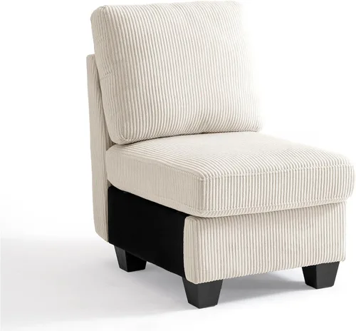 Vista 10 de CHIC HOUSE Sofá modular modular con otomanas de almacenamiento, sofá nube de pana para espacios pequeños y apartamentos, sofá esquinero convertible