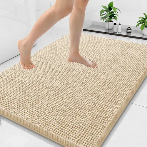 Vista 158 de Arotive Alfombras de baño de felpilla extrasuaves y absorbentes, de 24 x 16 pulgadas, lavables a máquina, parte trasera de goma antideslizante