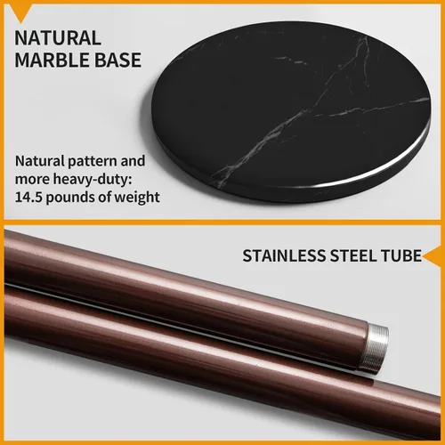 Vista 4 de Perchero de metal con base de mármol natural, perchero independiente, árbol de pasillo resistente con 12 ganchos para colgar ropa, bolsos, bufandas