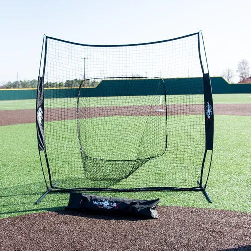 Vista 3 de Web Flex® 7x7 ft Portable Baseball & Softball Batting Practice Screen Net, Durable Nylon & Metal Frame, Protective Batting Net for Pitching &