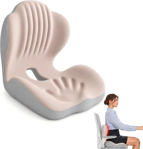 Vista 9 de Cojín de asiento ergonómico con soporte lumbar, espuma Gris oscuro + gris claro