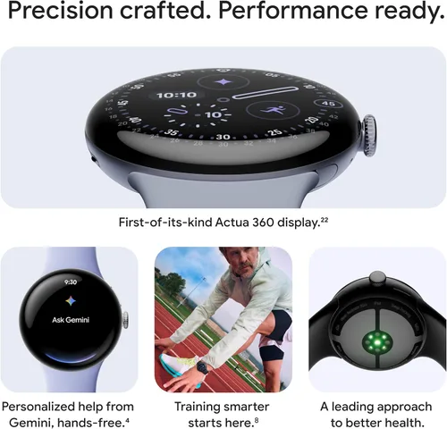 Vista 2 de Google Pixel Watch 4 (41mm) - Reloj inteligente Android - Monitor de frecuencia cardíaca y seguimiento del sueño - Batería de 30 horas - Seguimiento