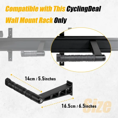 Vista 4 de CyclingDeal Percha gruesa para soporte de pared de bicicleta, solo colgador grueso, almacenamiento de bicicletas, para bicicletas de carretera