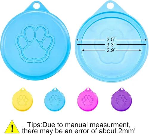 Vista 5 de Medsuo 4 fundas para latas de comida para mascotas, tapas de plástico para latas, para perros, gatos, cachorros, cubiertas de lata selladas