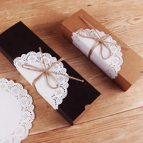 Vista 8 de Doilies para bandejas de postre 250 piezas de papel de varios tamaños