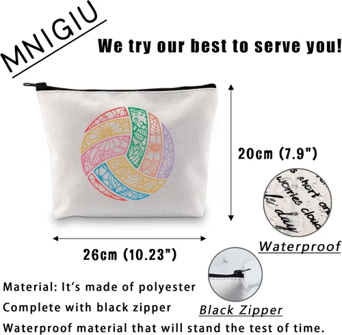 Vista 2 de MNIGIU Regalos para amantes del voleibol, bolsa de maquillaje y regalo para amantes del baile callejero, VOLLEYBALL