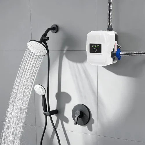 Vista 7 de Bomba de refuerzo de agua, bomba de presión de 24 V y 150 W, bomba de ducha silenciosa de 30-40 dB con control automático, impermeable IP56, motor