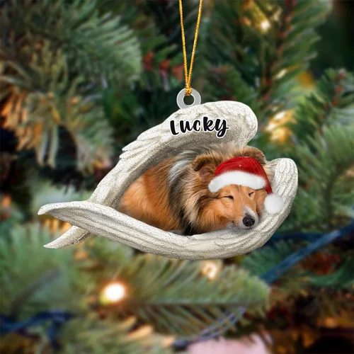 Vista 85 de Ángel durmiente de Afghan Hound para Navidad, adorno personalizado con el nombre del perro, adorno de Navidad personalizado para amantes de perros