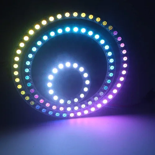 Vista 3 de WS2812 8 LED Pixel Ring Black PCB direccionable LED módulos 2812 IC RGB a todo color redondo llevado círculo DC5V