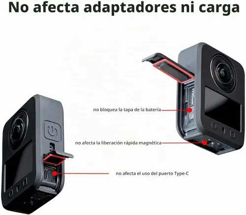Vista 5 de Funda protectora para DJI Osmo 360 II/360, silicona funda protectora para DJI Osmo 360 II Accesorios (negro)