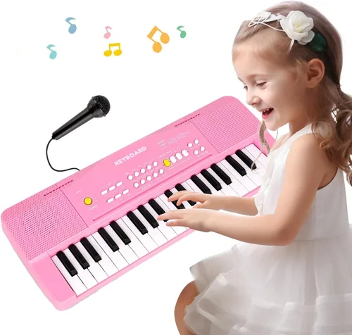 Vista 9 de Teclado de piano de juguete para niños, pianos eléctricos mejorados, juguetes para niños de 3, 4, 5, 6, 7, 8 años, teclados para principiantes