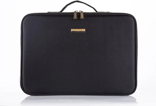 Vista 4 de Estuche portátil profesional para organizar maquillaje, de goma EVA, de ROWNYEON, M, Negro