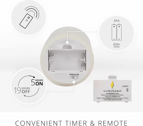 Vista 7 de Luminara Vela LED sin llama que cambia de color de 3 x 4.5 pulgadas, llama móvil de cera real, funciona con pilas con control remoto de 18 botones