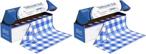 Vista 18 de Mantel desechable de plástico para mesas: 54 pulgadas x 120 pies, cubierta de mesa de plástico con cortador fácil de deslizar, manteles de plástico
