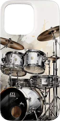 Vista 31 de Vintage Drum Set Drawing Funda para iPhone 17