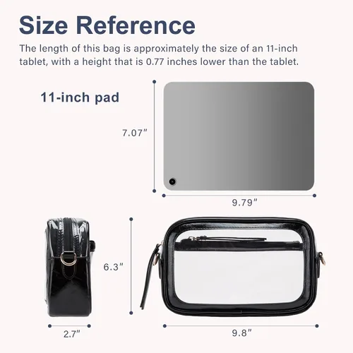 Vista 4 de Wuflyover Clear Purse for Women, Clear Bag for Stadium Events.