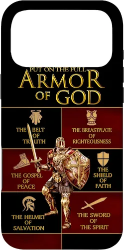 Vista 22 de Warrior of God Put On The Full Armor of God Funda para iPhone 17