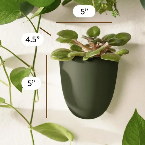 Vista 2 de Make Good PlantPod Luxe - Macetas de pared con riego automático (juego de 3, verde bosque), fáciles de regar e instalar, ligeras, diseña tu propio