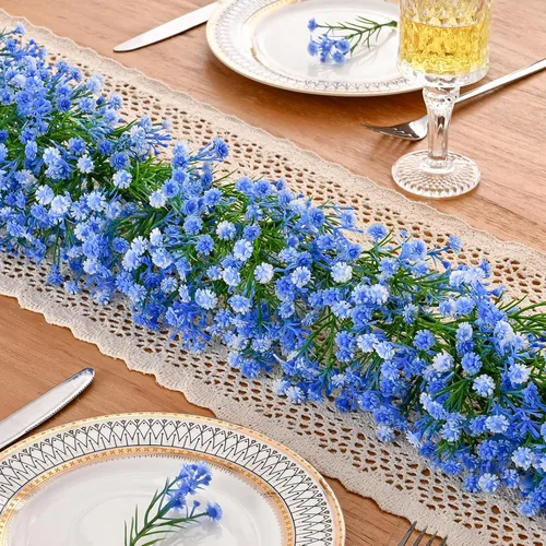Vista 2 de Dolicer Guirnalda de flores artificiales para el aliento del bebé, 2 Azul