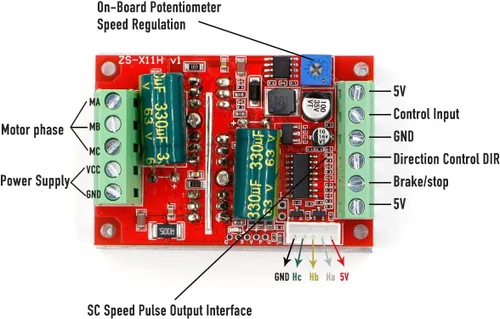 Vista 4 de RioRand 350W 6-60V PWM DC Controlador de Velocidad de Motor Eléctrico sin Escobillas con Hall