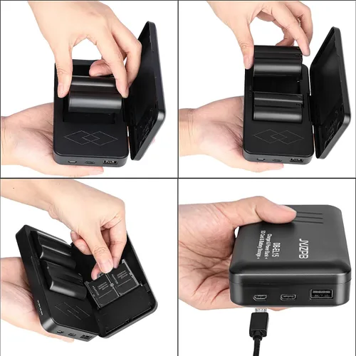 Vista 9 de JYJZPB EN-EL15C EN-EL15 Estación de almacenamiento de cargador de batería con ranuras para tarjetas SD USB-C Dual Charger Case with USB Output and