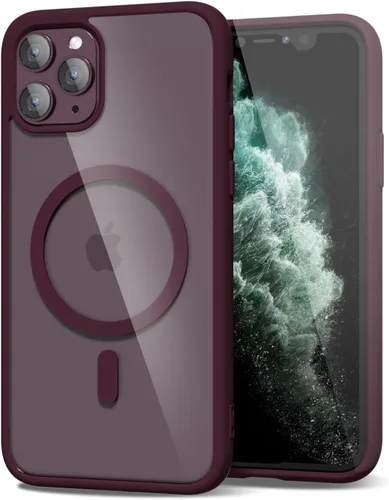 Vista 147 de oakxco Funda magnética transparente compatible con Magsafe, bonita funda delgada y transparente de poliuretano termoplástico no amarillenta, carcasa