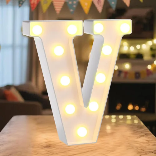 Vista 14 de Letrero LED de Marquee con Letras Iluminadas - Letras Iluminadas del Alfabeto para Cumpleaños, Graduación, Decoración de Pared y Mesa en Bares