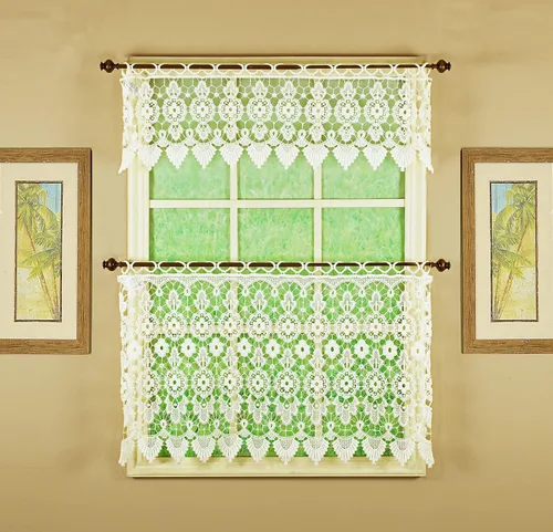 Vista 3 de Cortina de Medallón Macramé de Today's Curtain 30 cm, Color Écru, 89 cm x 30 cm