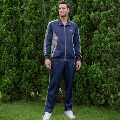 Vista 5 de Conjunto deportivo de 2 piezas con cremallera completa para hombre para correr entrenamiento atlético