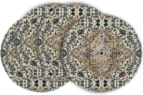 Vista 14 de Artoid Mode Juego de 4 manteles individuales estilo boho de plata, 30x46 cm rústicos de estilo granja para decoración mágica de mesa de otoño